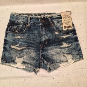 Juniors High Rise Jean Shorts Distressed